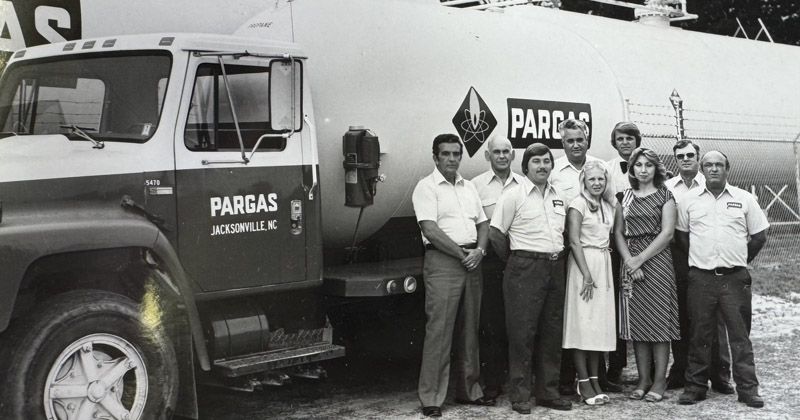 Old photo of Jones Propane employees